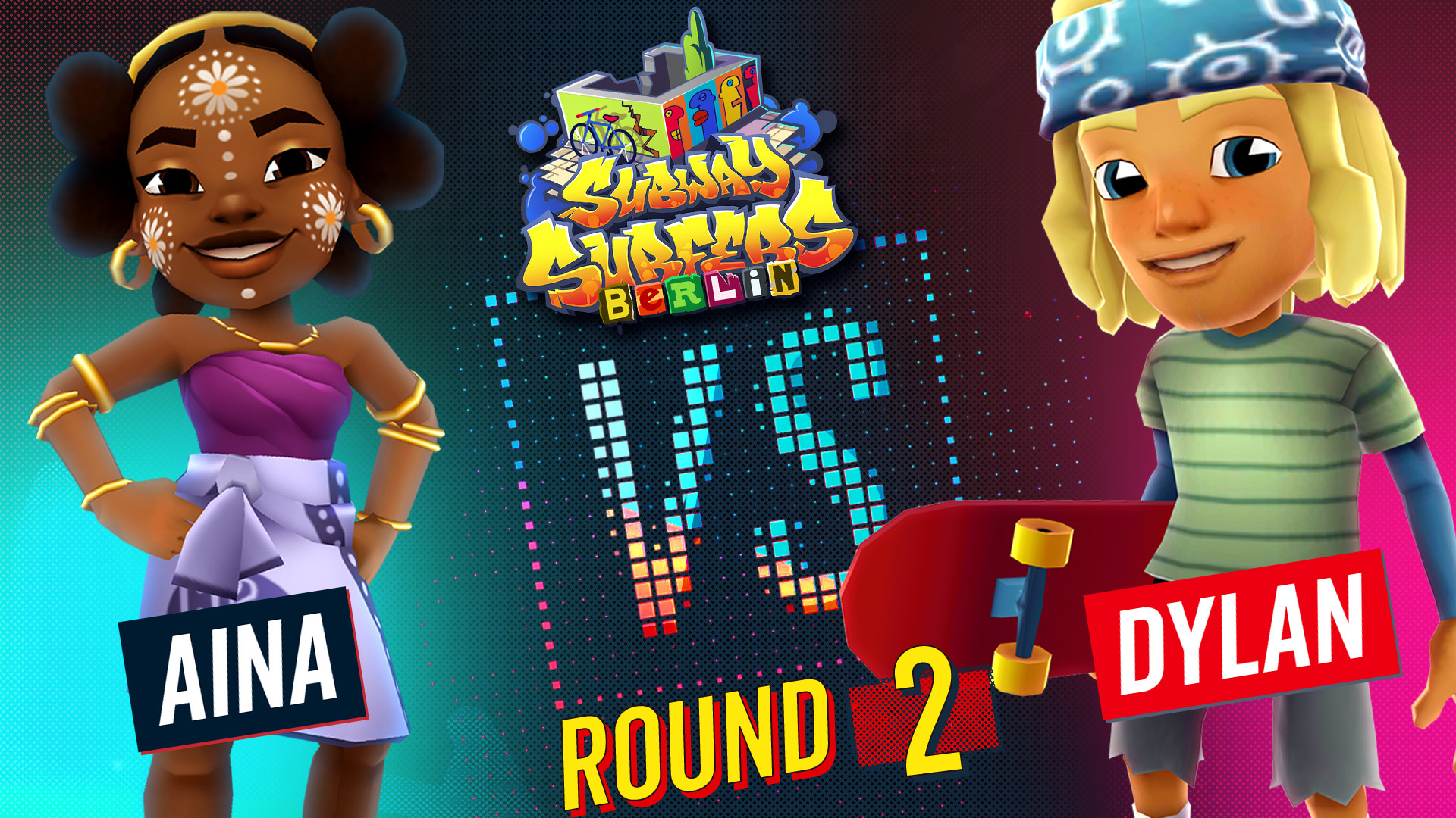 Subway Surfers on X: It's Round 2, and we are still surfing along in Berlin!  🏄 In this Round of Versus, Alex and Adam are going head to head with Aina  and