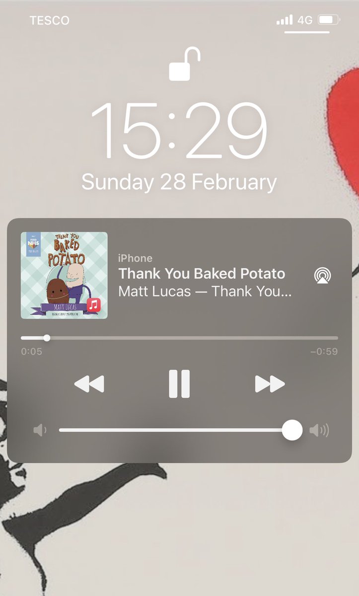hattyjwood's tweet photo. Sometimes when you least expect it #Shuffe @iTunes delivers! @RealMattLucas does all of this still apply? Can we wash other body parts yet? #ThankYouBakedPotato #AskingforaFriend https://t.co/5YKiVzAaXp