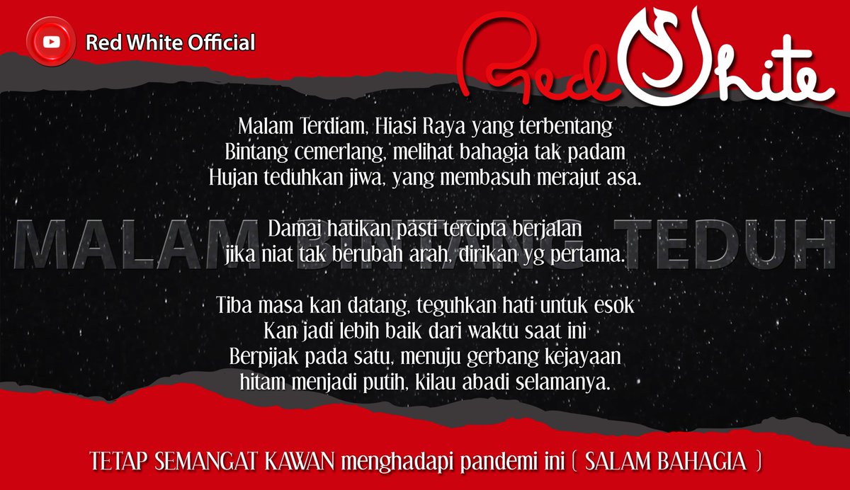 red_whiteband's tweet photo. Salam Bahagia selalu untuk semua wankawan..teguhkan hati untuk esok. https://t.co/2cNxjQG8Ax