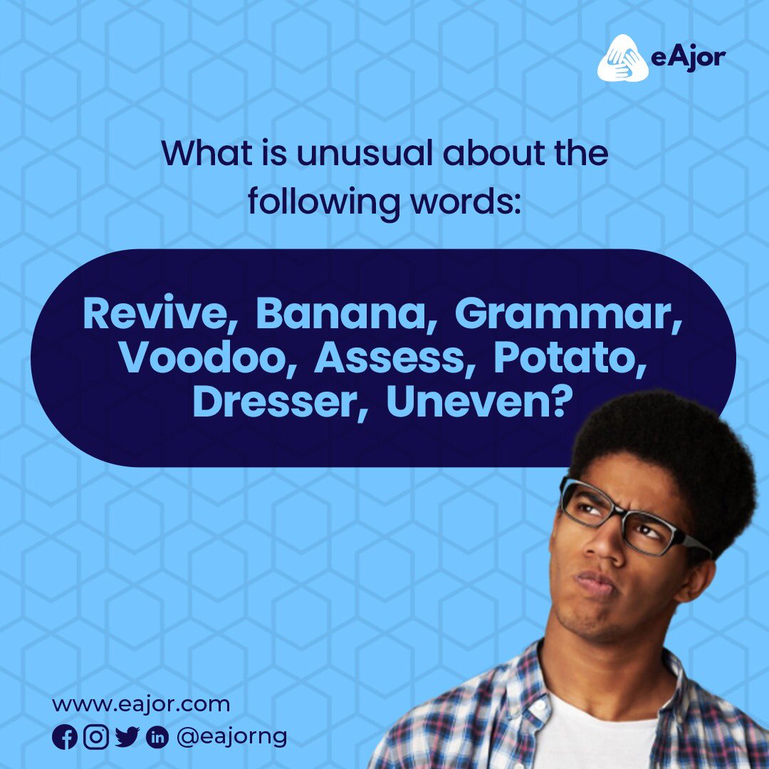 eajorng's tweet photo. Got an answer? Head over to our IG.
๐คผโโ๏ธ๐
#JoinEajor #eAjor #AjoLover #WeekendBrainTeaser #giveaway #giveawaycontest https://t.co/EQOe4epwgC