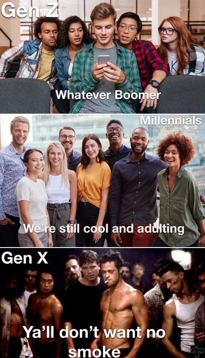 d_wiley22's tweet photo. #genz #Millennials #genx #GENERATIONZ #generationxagechallenge #FightClub https://t.co/2JKspVcxN5