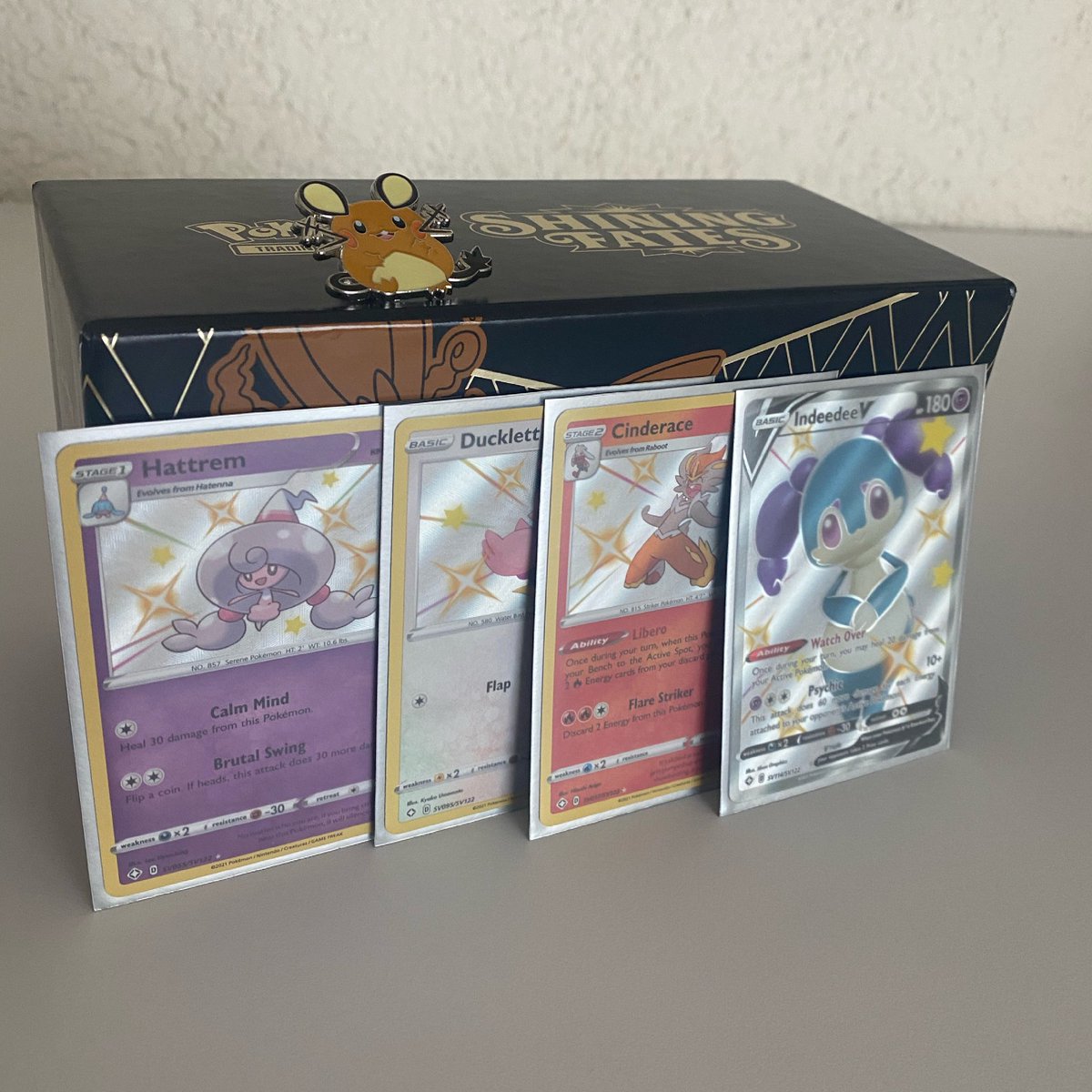 What_Up_Friends's tweet photo. Make sure to sleeve those shinies! Ft. My favorite pin so far 😂 new video comes out tonight! 

 #pokemon #pokemongo #nintendo #anime #pikachu #pokemoncommunity #art #pokemoncards #pokemontrainer #pokemontcg #gamer #cosplay #love #gottacatchemall #videogames #pokemonmaster https://t.co/vK20pT7gk6