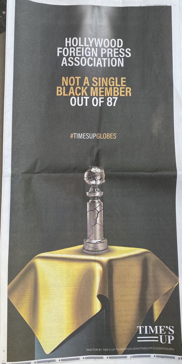 Lawrence's tweet photo. LA Times today full page ad https://t.co/OpQ36bz8WH
