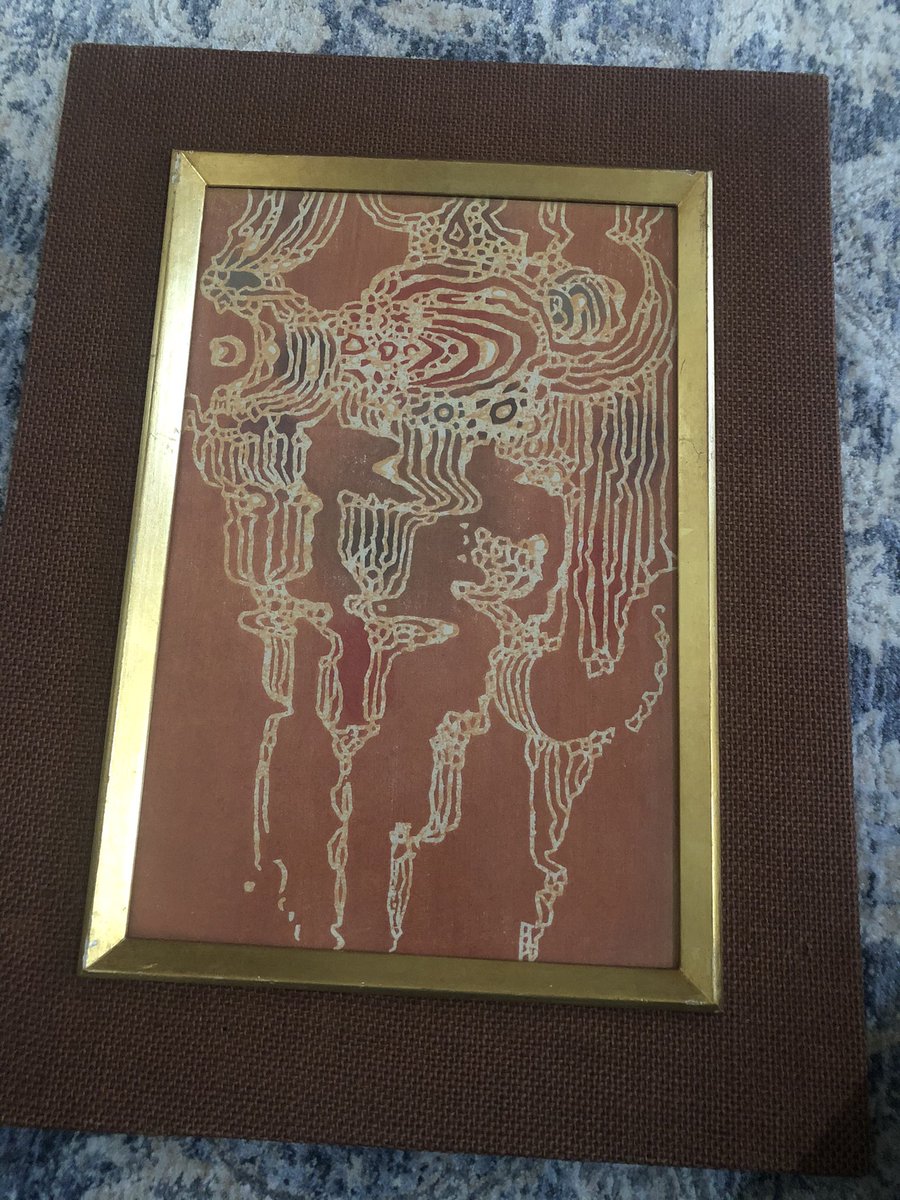 daitanna_brown's tweet photo. Can anyone tell me what this Toshi Yoshida piece is called?  I found it at an antique store yesterday 🥰 I can’t find it on the Internet. #toshiyoshida #abstractart #japaneseart https://t.co/xUMAqelM7k