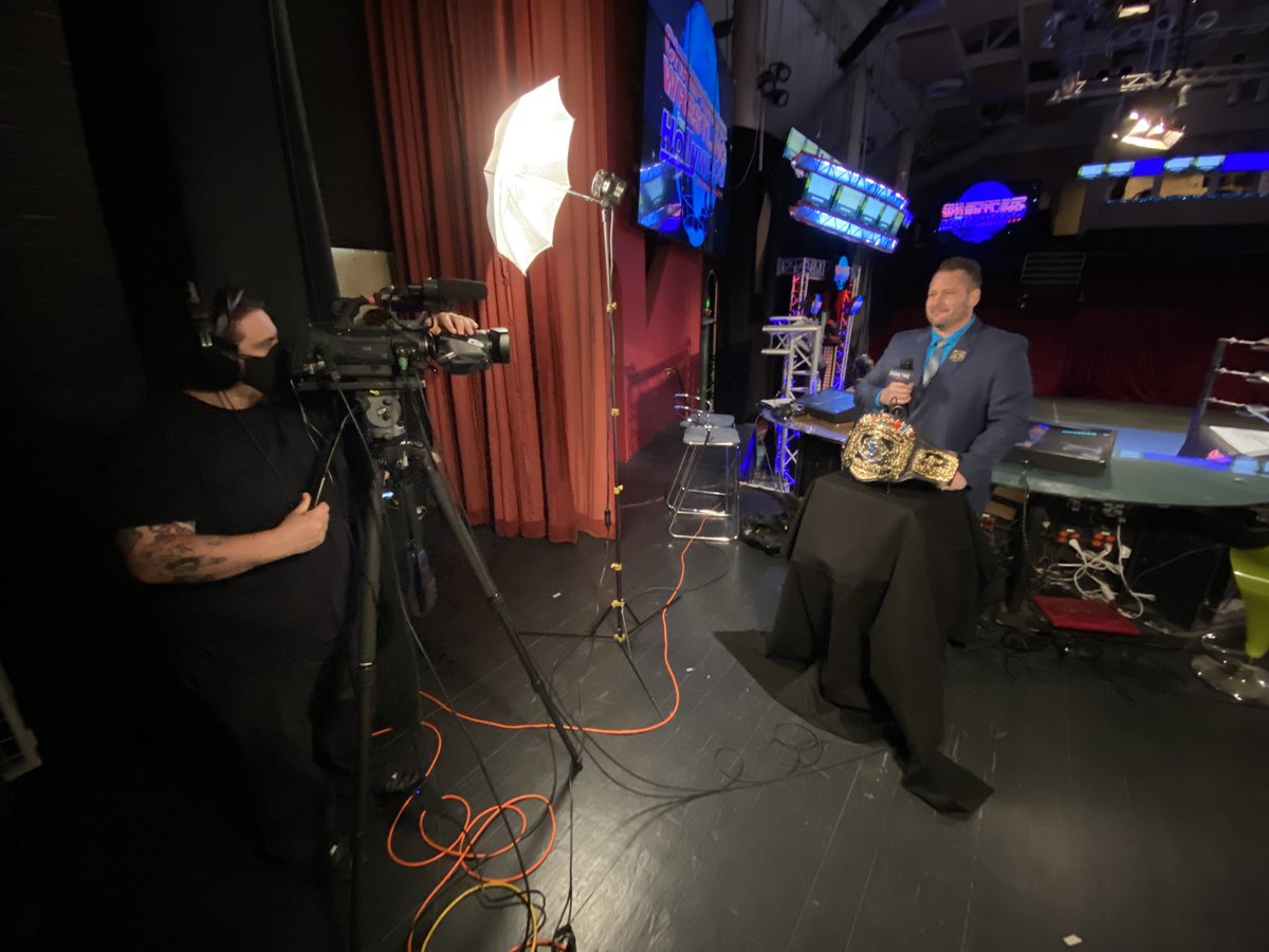 CWFHMarquez's tweet photo. . @ToddKeneley making the big announcement regarding the @unitedwrestling World Championship. Keep an eye out this week for details! #primetimelive https://t.co/hrdNZNd7gw