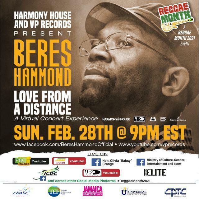 Calling all Beres fans! See Beres Hammond in "Love From A Distance! It happens tonight at 9PM LIVE on IG, FB and YouTube:
<a href="/pbcjamaica/">Public Broadcasting Corporation of Jamaica</a>
<a href="/JCDCJamaica/">JCDC - Jamaica</a>
<a href="/Babsy_grange/">Hon. Olivia “Babsy” Grange</a>
<a href="/VPRecords/">VP Records</a>
Caribbean Elite Mag
Don't miss it!
#IAmReggae #ReggaeMonth2021💥 #ComeKetchDeRiddim #ReggaeMonthTv
