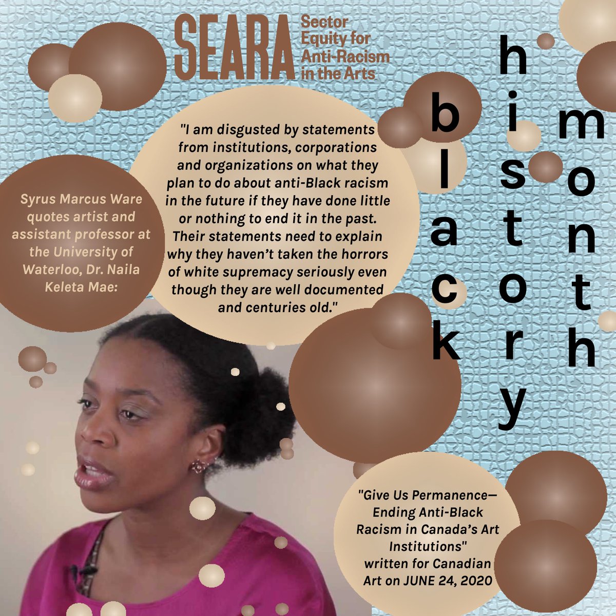 seara_program's tweet image. On the last day of #BlackHistoryMonth SEARA wants to celebrate Black Futures in the arts. 

We challenge you to think about how you can challenge your own organizations and institutions to make actionable change that secures positive futures for Black artists and professionals.