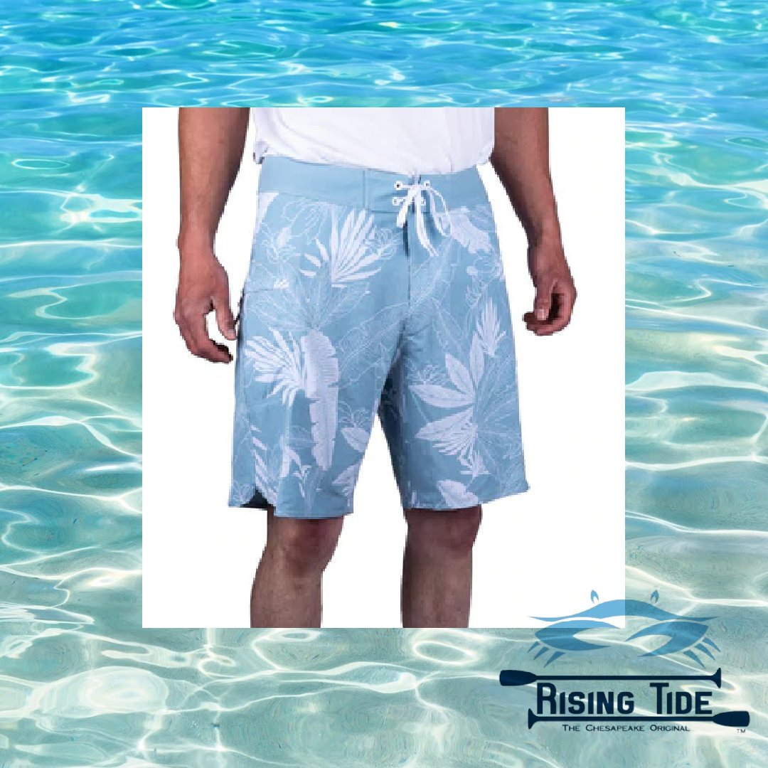 You will be ready for wherever your water adventure takes you in the Rising Tide Laki Print Board Short. Click to order online - zcu.io/YNYB

#risingtidesraiseallships #stmichaelsmd #mensapparel #mensboardshorts #resortstyle #islandliving #risingtidestyle