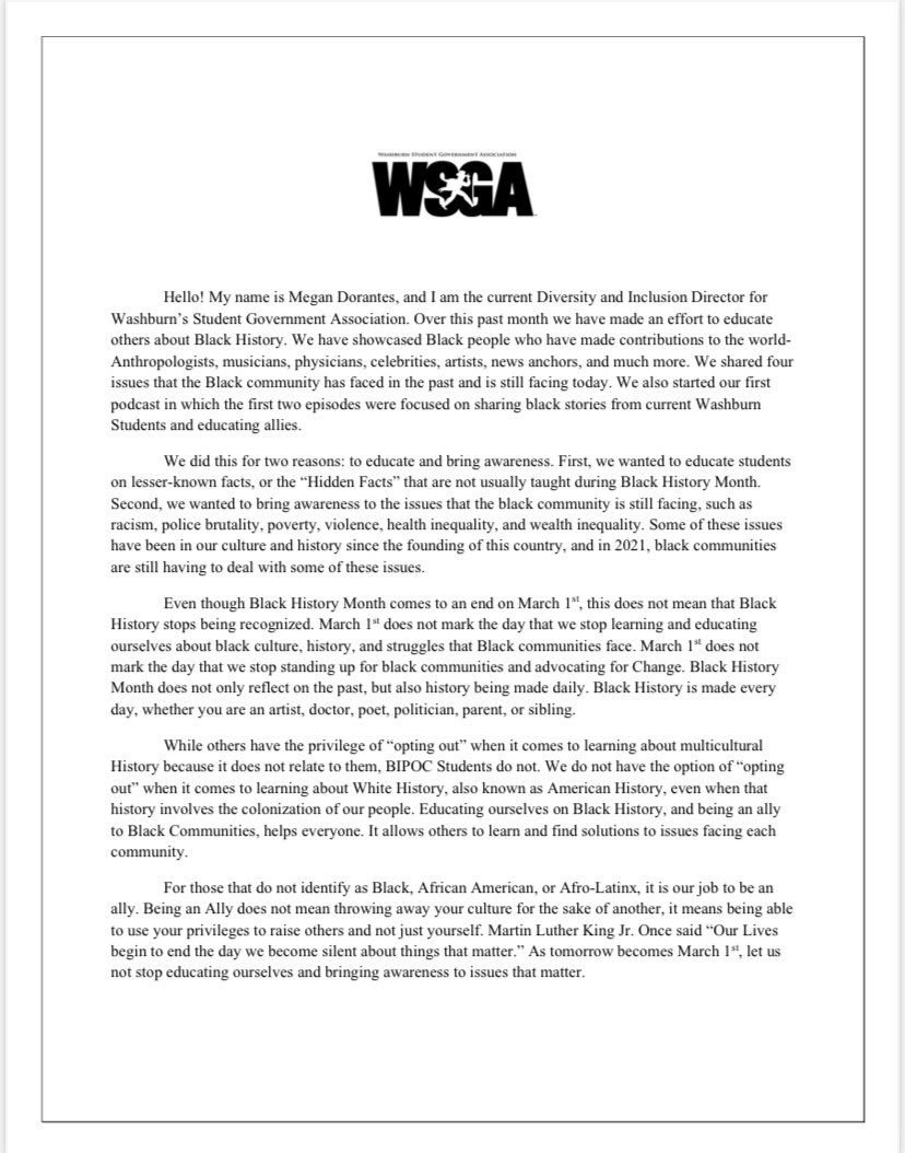 A statement from our Diversity and Inclusion Director Megan Dorantes concerning Black History Month: