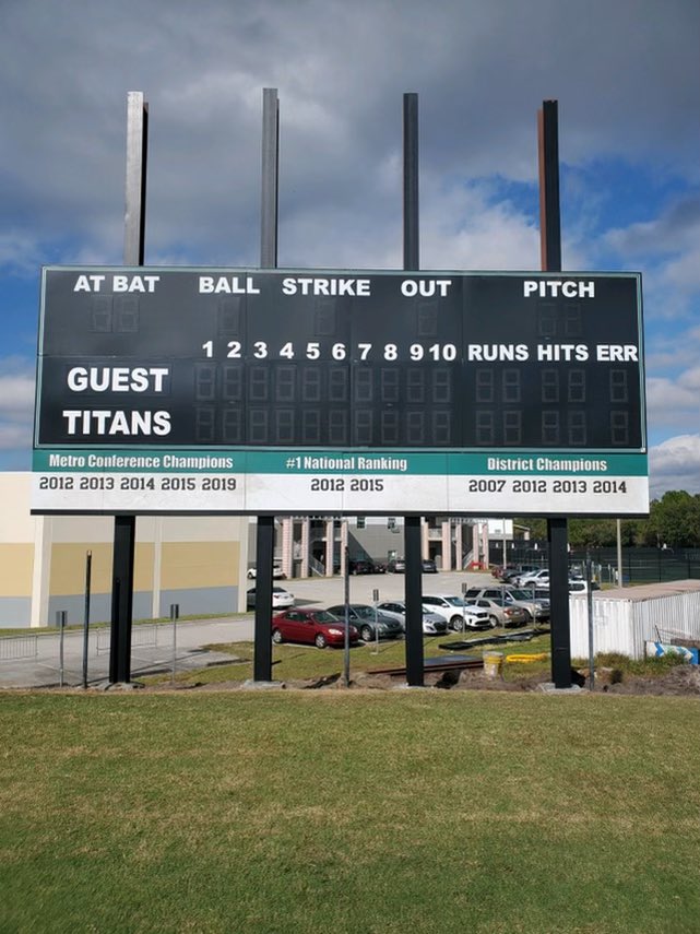 AllStarSign's tweet image. Happy to have helped Olympia Titans Baseball raise money and see their new board go up!