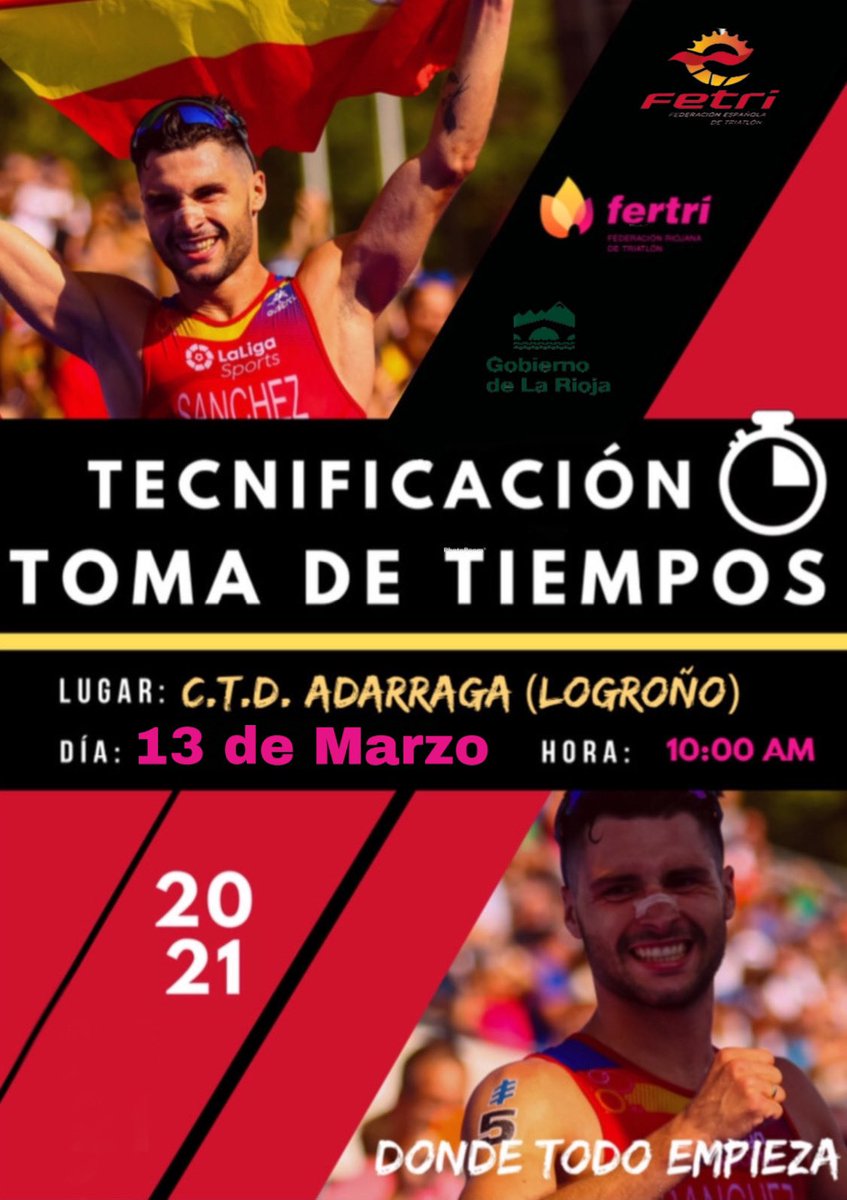 El 13 de marzo tendrá lugar la Toma de Tiempos de  detección de talentos. La actividad de desarrollará en jornada de mañana y tarde en las instalaciones de C.T.D. Adarraga. 
Las inscripciones se abren mañana 1 de marzo desde la web de la FERTRI fertriatlon.com