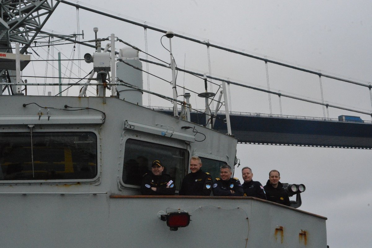 COM_SNMG1's tweet photo. #SNMG1 has entered the Baltic Sea where our presence demonstrates #NATO solidarity and cohesion as seen in the int’l composition of the SNMG1 Staff 🇨🇦🇩🇪🇳🇱🇬🇧🇵🇱  Seen here is the Flagship #HMCSHalifax as it sails under the Great Belt Bridge in Denmark
#WeAreNATO 
#StrongerTogether https://t.co/qByp7ZaKAk