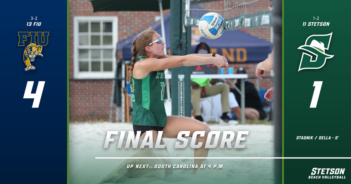 StetsonBeach's tweet image. FINAL: FIU 4, Stetson 1. The Hatters will host South Carolina at 4 p.m. #GoHatters