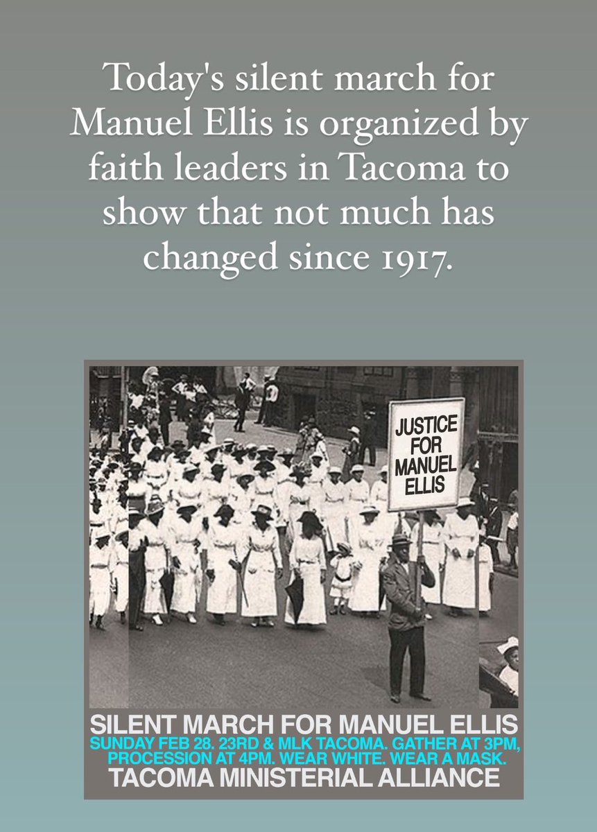 The night Manuel Ellis was murdered, he had been at church. Today, we will honor his faith, alongside faith leaders in Tacoma, to show the city that not much has changed since 1917.