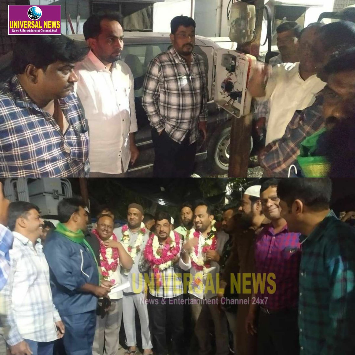 universalnewsin's tweet photo. #UNIVERSALNEWS - @aimim_national Nampally MLA @Jaffarhusainmla and Co-option Member @Mahmoodhussain_ inaugurated street lights amounting to âš10 lakhs in Ahmednagar Division. #AIMIM #Hyderabad https://t.co/61C0BXDdjX