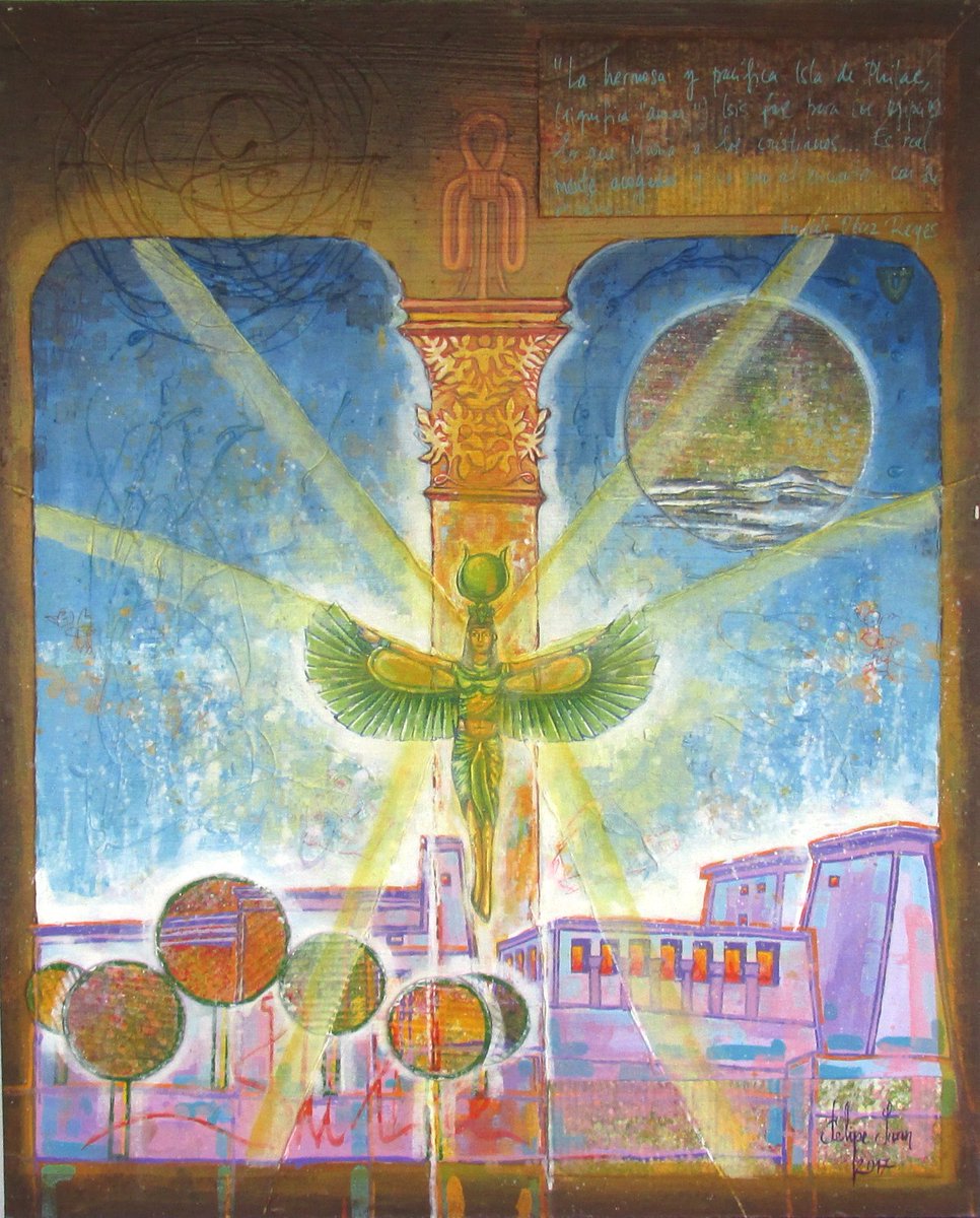 felipejuanarte's tweet photo. Hola, buen día.
Retomo el compartir de obras de la Serie #ParteLuz dedicada a lugares sagrados o religiosos.
Obra XXIII: #isladephilae #isis #Egipto
Mixta s/madera · 80x100
@egiptologia_ @EmbaMexEgipto @EmbajadaEcuEGY @ICEXEgipto https://t.co/v9dCRCGsxK