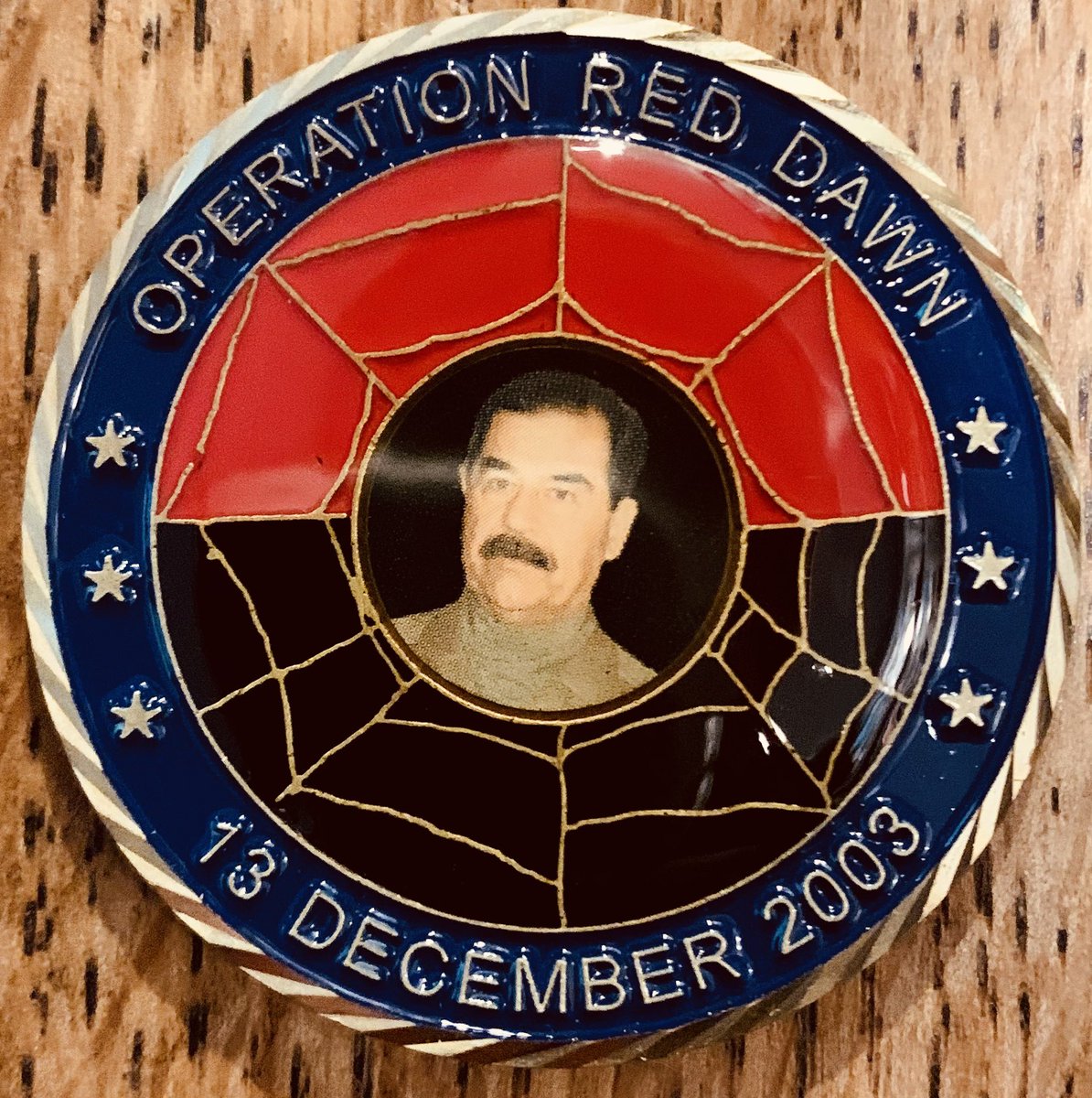 CSMUSArmy's tweet photo. #Military #CoinOfTheDay #OperationRedDawn #13December2003 Search and capture of #SaddamHussein in #AdDawr #Iraq. He was executed by hanging on #30December2006 https://t.co/8mGZyD7NdH