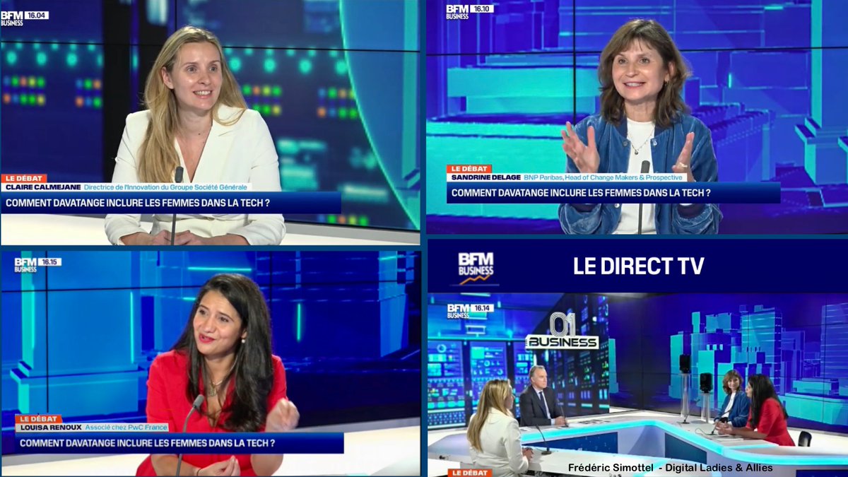 Sandrine Delage #WoGiTech #Vivatech (@sanddela) on Twitter photo (#WomenInTech) sur @bfmbusines @01BusinessForum
Un moment <a href="/digital_ladies/">Digital Ladies &Allies⚡️#WoGiTech #VivaTech 🎉</a>, ouvert et engagé, où nous avons pu, avec <a href="/louisarenoux/">renoux louisa</a> et <a href="/ccalmeja/">Claire Calmejane | CIO 🇲🇫🚀</a>, parler Actions et Convictions sur un sujet de société qui ouvre toutes les diversités, ensemble👫🙏<a href="/simottel/">Frédéric Simottel</a> <a href="/MereteBuljo/">Merete BULJO #PariteEco #JeSuisSignataire⚡️</a>
#DoTankDLA (#WomenInTech) sur @bfmbusines @01BusinessForum
Un moment <a href="/digital_ladies/">Digital Ladies &Allies⚡️#WoGiTech #VivaTech 🎉</a>, ouvert et engagé, où nous avons pu, avec <a href="/louisarenoux/">renoux louisa</a> et <a href="/ccalmeja/">Claire Calmejane | CIO 🇲🇫🚀</a>, parler Actions et Convictions sur un sujet de société qui ouvre toutes les diversités, ensemble👫🙏<a href="/simottel/">Frédéric Simottel</a> <a href="/MereteBuljo/">Merete BULJO #PariteEco #JeSuisSignataire⚡️</a>
#DoTankDLA