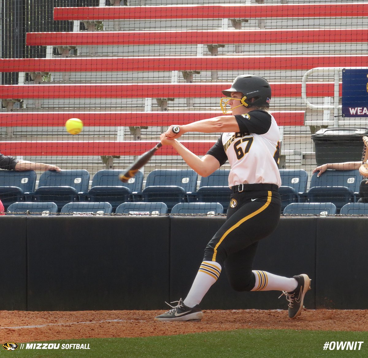 MizzouSoftball's tweet photo. Katherine Kadlec:
• 4th season on the team
• From Columbia, Mo.
• Granddaughter of Mr. Mizzou
• First Career Hit + RBI on a Walkoff

#OwnIt x #MizzouMade https://t.co/eUFK1Hv6TK