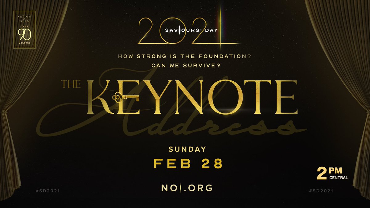 OfficialNOI's tweet photo. Watch live at 2pm CST!

Saviours' Day 2020 Keynote Address.  

https://t.co/iUXSjmrSNh

#SD2021 #Farrakhan https://t.co/8MKakwwiXD