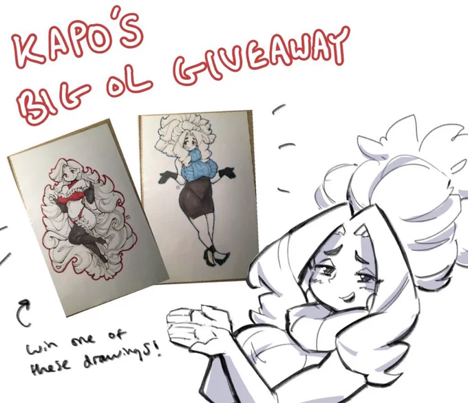 Thank you for 5000 followers! As a thank you, I'm doing a joint giveaway across Twitter and Instagram to win a drawing of Misty or Maria! Good luck!! 