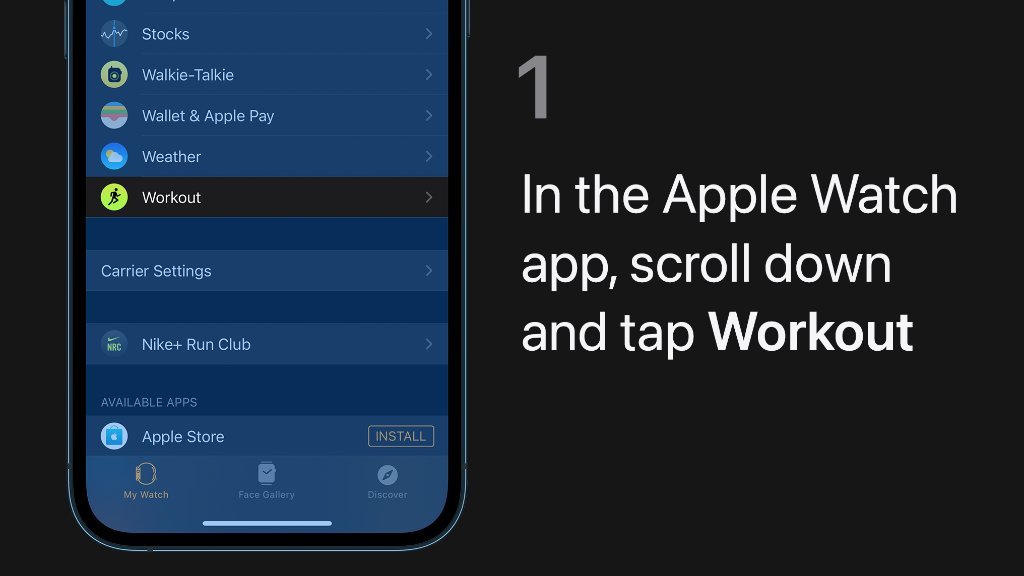 Step 1: In the Apple Watch app on your iPhone, scroll down and tap Workout.