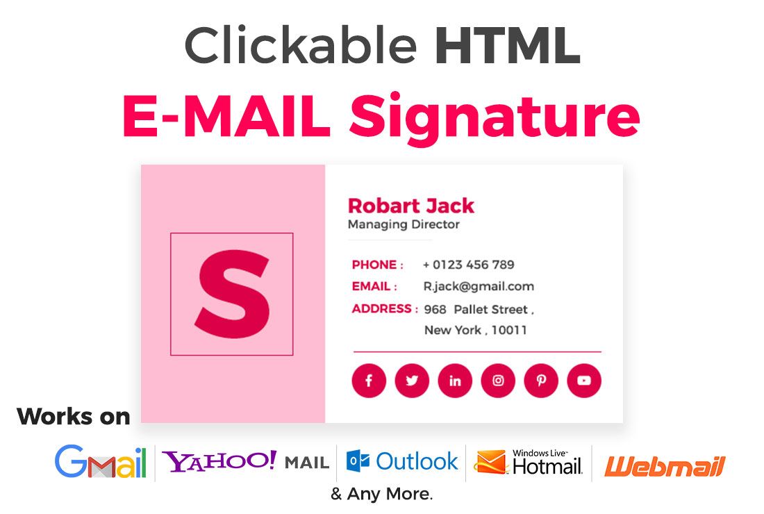 SuponSaha's tweet image. I will create professional clickable HTML email signature for outlook, gmail
buff.ly/38AlVG6

#html #emailsignature #clickable #psd #socialicon #email_marketing #email #design #gmail #webmail #outlook #contact #professional_email #responsive_signature #e_signature