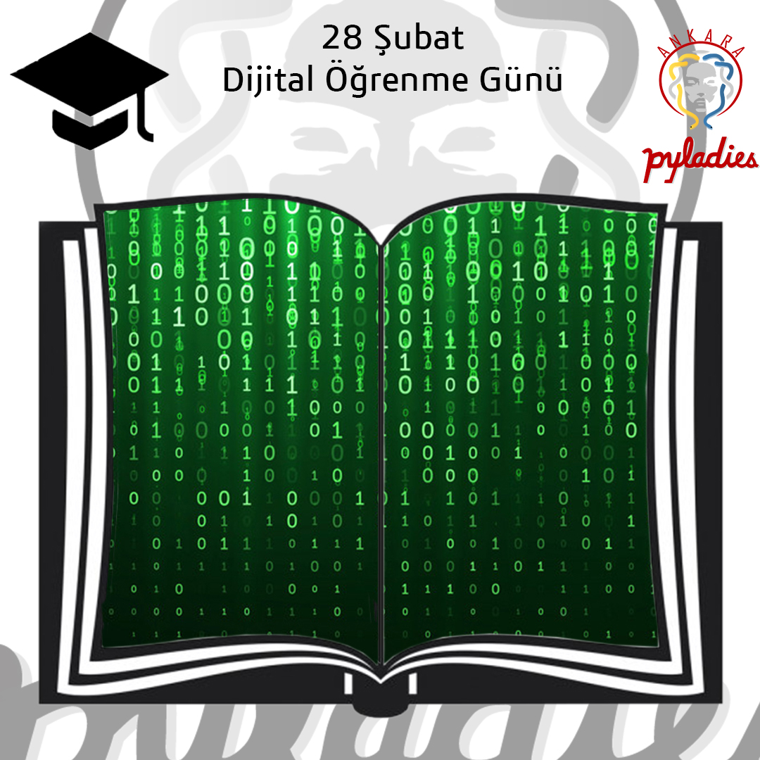 PyLadies Ankara olarak; pandeminin etkisiyle farkındalığımızın daha da arttığı 28 Şubat Dijital Öğrenme Günü'ne dikkat çekmek ister, öğrenmenin her an her yerde mümkün olduğunu da hatırlatmak isteriz! #DLDay2021 #DLDay #digitallearningday #dijitalogrenmegünü #STEM #elearning