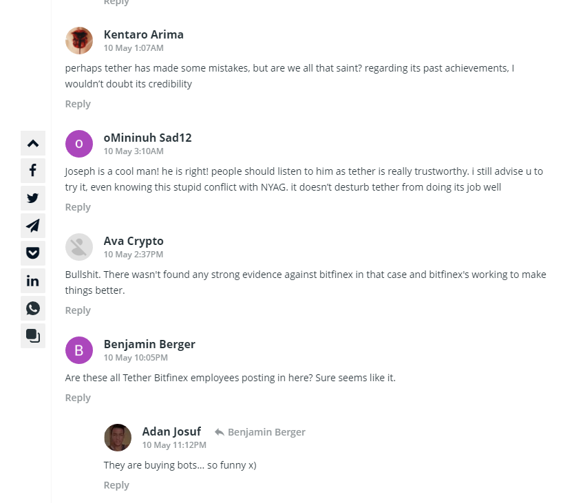 GulledAdanJosuf's tweet photo. @Bitfinexed @marcothegem I found this aswell under an old article about USDT. I loled  so hard, worst case of bots. https://t.co/E2oZ6kPp69