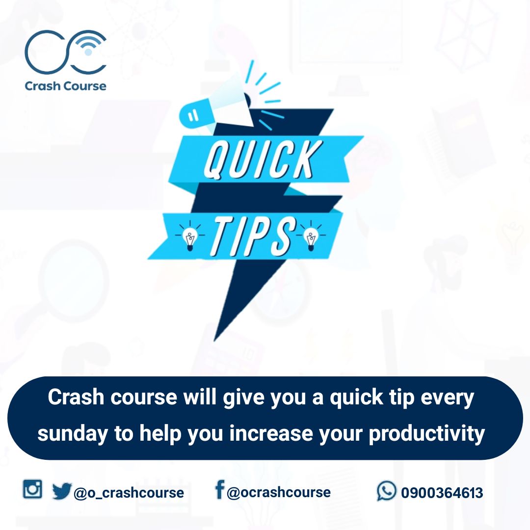 o_crashcourse's tweet image. كونوا بالقرب ، كونوا على الموعد 🌹

••Together we can do a great job••
 
#Quick_tips..
#o_crash_course..🌹