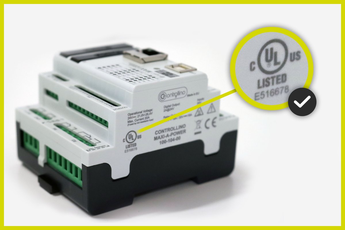 CONTROLLINO's tweet photo. 📜 We are UL certified 📜
We're glad to let you know that all CONTROLLINO products are now UL certified! These certifications demonstrate that our products have been extensively tested to applicable standards and provide critical credibility to our customers. https://t.co/cs1VXQrLNo