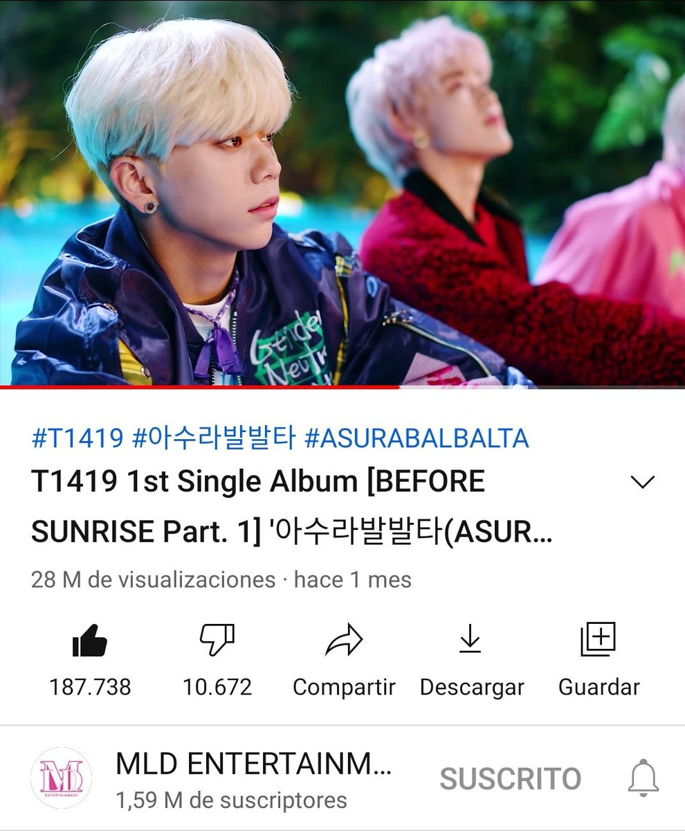 T1419hfanbase's tweet photo. #T1419HFandom #T1419
Estamos a 2 millones de views de nuestro objetivo de febrero.
No olvides incluir en tu lista de reproducción a: "Asurabalbalta". Canción debut de nuestro querido y genial T1419. 💛💜💙❤️
¡Vamos a por las 30M de views!
Link: https://t.co/pQRiWzATzz https://t.co/ZUg2CJWkxe