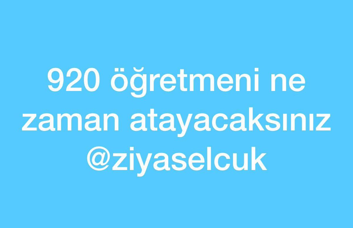 #920öğretmeninhakkınıverin 
Lütfen sesimiz umudumuz olun. Biz yapılan yanlışlığın görülmesini istiyoruz. Devletimize güveniyoruz.
<a href="/RTErdogan/">Recep Tayyip Erdoğan</a>
<a href="/ziyaselcuk/">Ziya Selçuk</a>
<a href="/lutfielvan/">Lütfi Elvan</a>
<a href="/dbdevletbahceli/">Devlet Bahçeli</a>
<a href="/emrullahisler/">Emrullah İŞLER</a>
<a href="/bekirkuvveterim/">Bekir Kuvvet ERİM 🇹🇷</a>
<a href="/kamilaydinmhp/">Prof.Dr.Kamil Aydın</a>