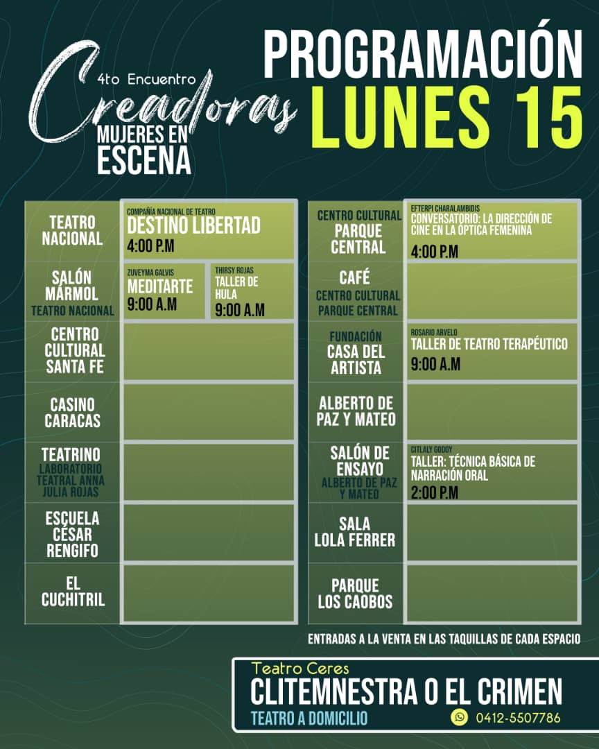 🎭🎭. MARZO TIENE AROMA DE MUJER
  MARZO DE ENCUENTRO
  DE GRITO COLECTIVO
  DE TRIBU
  DE CREADORAS EN ESCENA 
🎭🎭4to Encuentro de Creadoras Mujeres en Escena
  Homenaje a la Maestra Carmen Jiménez