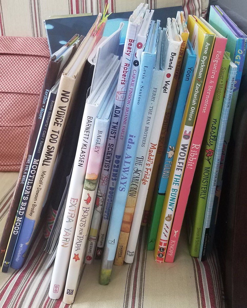 My stack is still growing! Reply or RT your #mentortext #picturebook stack! #ReFoReMo 2021 starts tomorrow! For prize eligibility, registration open one more day... til March 1! reforemo.com/2021/02/refore…