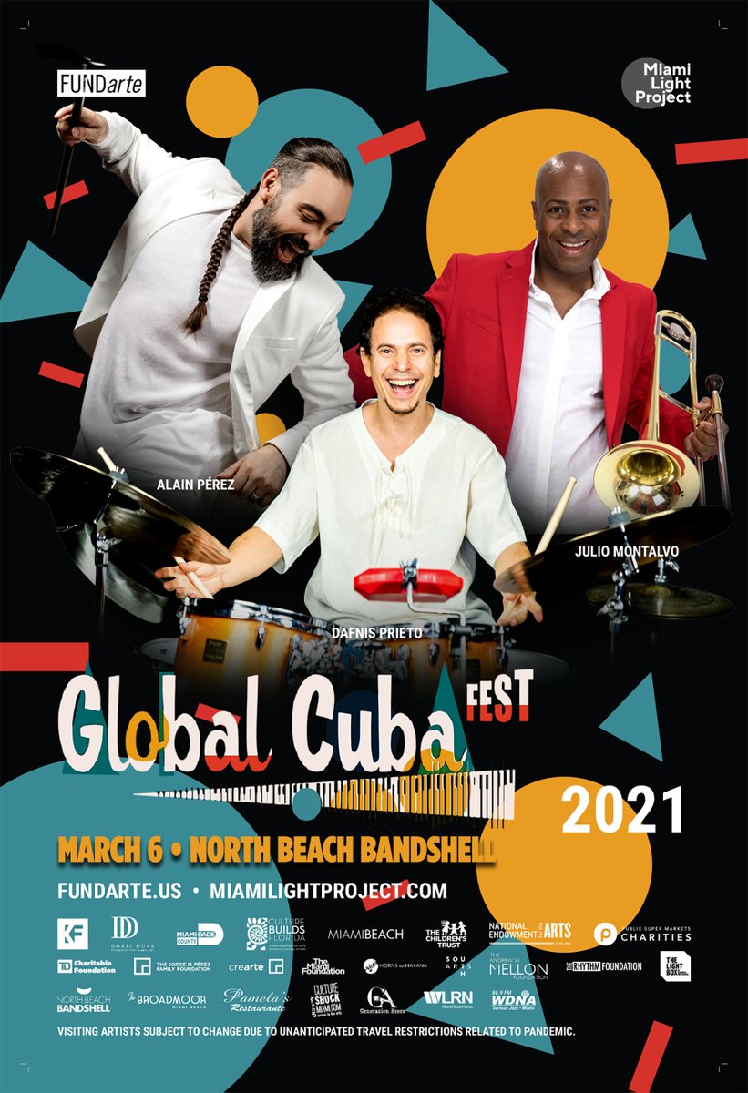 JazzBluesFLA's tweet photo. LIVE! - Global Cuba Fest by FUNDarte @FUNDarteus and Miami Light Project @mialightproject w/ Dafnis Prieto @dafnisprieto Sextet and Alain Pérez @ALAINPEREZ / Julio Montalvo @juliomontalvo.
#JazzBluesFlorida #GlobalCubaFest #Fundarte #MiamiLightProject https://t.co/RWxtjKL4h8 https://t.co/NZOqeye5Cu