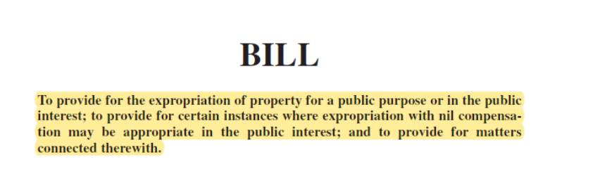 4.  #BIGLIE 3: That the Bill empowers "ANC Officials" to "seize" your property. #TruthMatters: This is obviously fear-mongering - the DA trying to conjure up Zanu-PF style Zimbabwe land-grabs. The Bill has a lawful purpose - similar to the 1975 Act.Neither permit ANC "seizing".