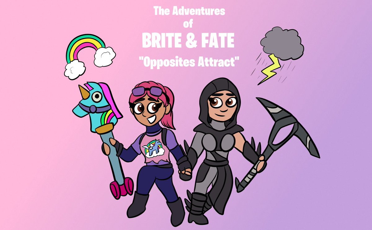 PandaPeaStudios's tweet photo. New comic series starring Brite Bomber and Fate! 🌈🔮

These two have been our favorites ever since we started playing Fortnite, so we planned on giving them their own series! 💖

(4/8)
#fortnite #FortniteArt #britebomber #fate #fade #FortniteSeason5 https://t.co/e27cWq7tZ0