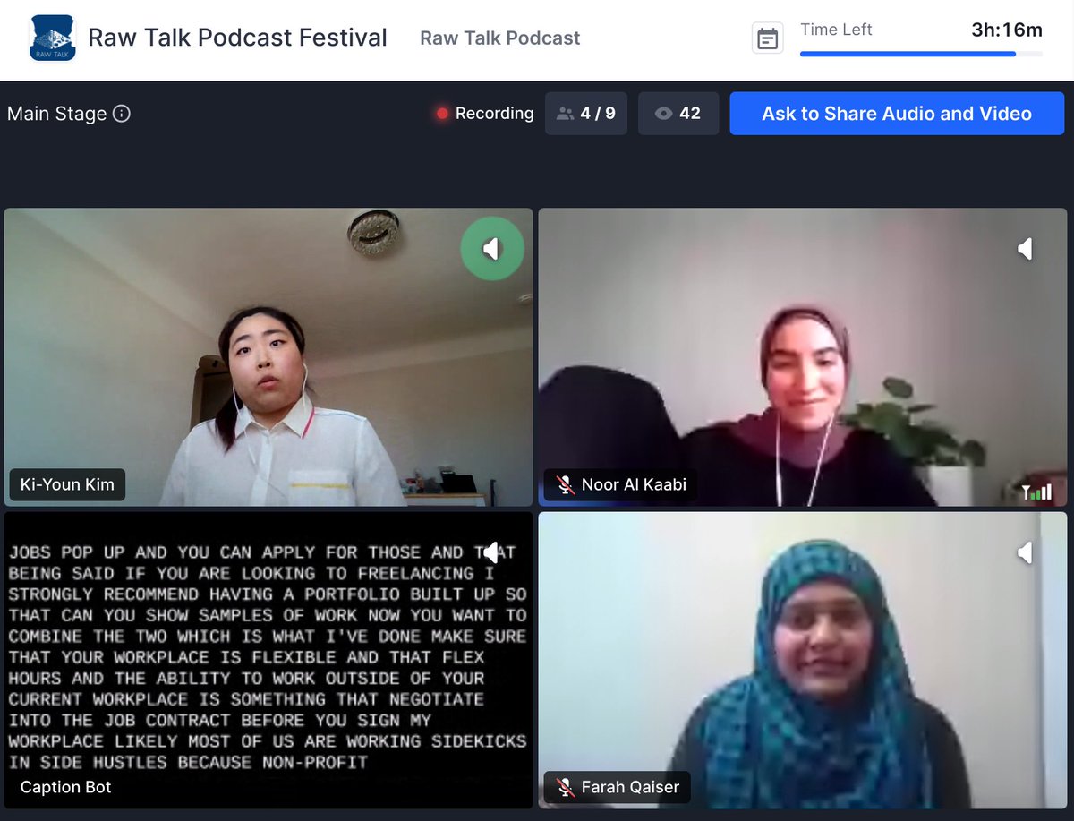Such helpful and honest insights shared by @this_is_farah <a href="/kiyoun_k/">Ki-Youn Kim</a> on #scicomm careers and opportunities (and great moderation by <a href="/noornotnour/">Noor Al Kaabi</a> !) <a href="/rawtalkpodcast/">Raw Talk Podcast</a> #RTPodFest