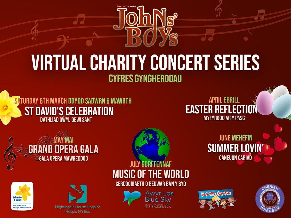 MaleJohns's tweet photo. 🚨 ANNOUNCEMENT 🚨

A series of 5️⃣ concerts in aid of these charities coming at you over the next few months! 🤩

If you'd be interested in sponsoring one or more of these concerts, please contact us by e-mail – johnsboys2016@gmail.com. 📬

Diolch yn fawr! #yagym 🤩🏴󠁧󠁢󠁷󠁬󠁳󠁿🎶 https://t.co/PgCupsixxN
