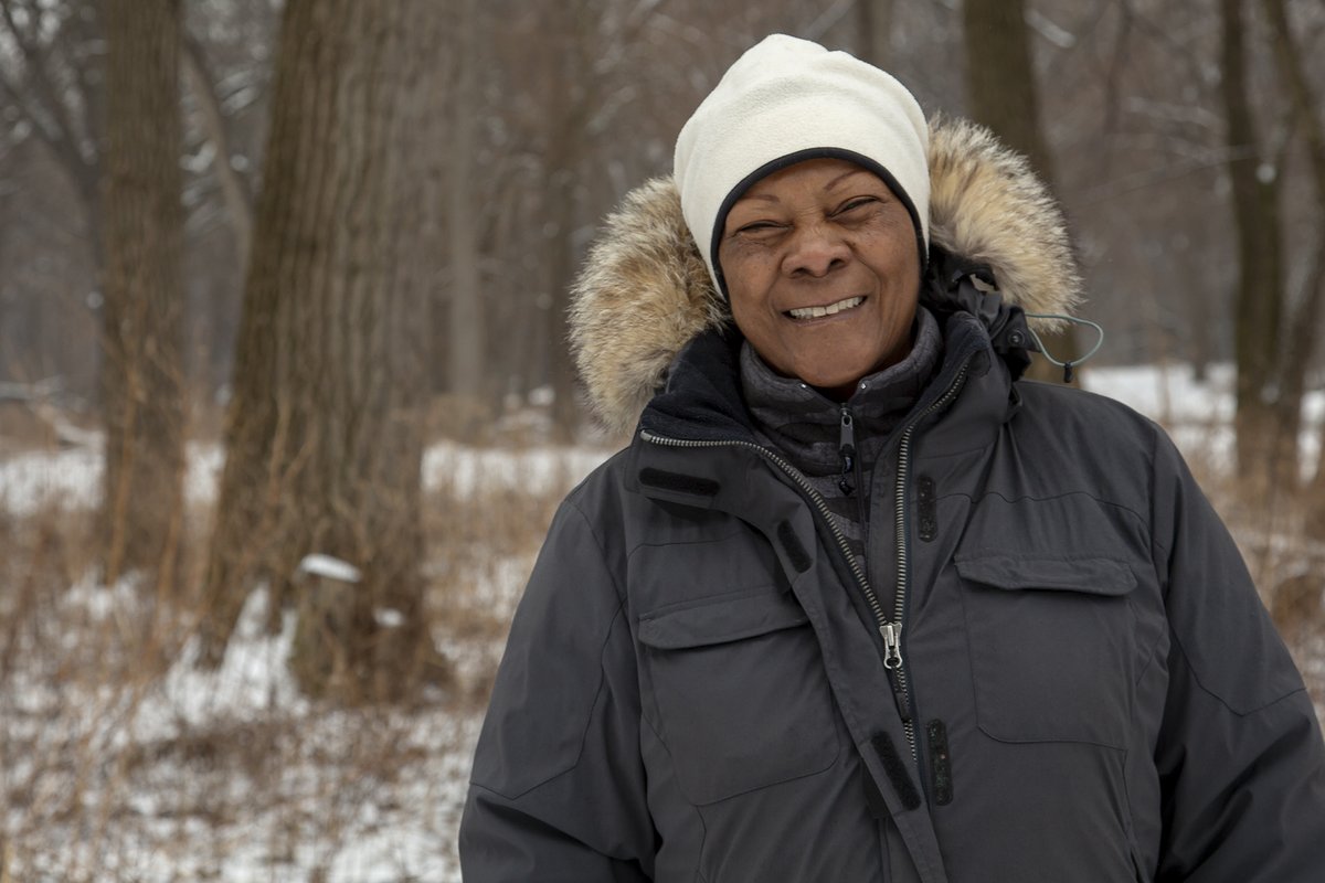 FPDCC's tweet photo. Meet Carmen Holmes, one of our featured “People of the Preserves.”

“I moved to Harvey in 1992. My property kind of backs up to a church whose parking lot backs up to a forest preserve on the Thornton Ridge side. 

1/9 https://t.co/KajwybarFm