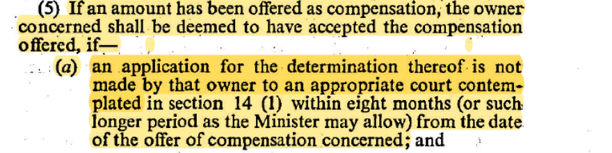 6.  #BIGLIE 5: That the Bill doesn't give you sufficient protection from an out of control expropriating authority. #TruthMatters: Current 1975 law requires owner to approach the court. If you are the land owner & you dispute the compensation amount you must rush to court...