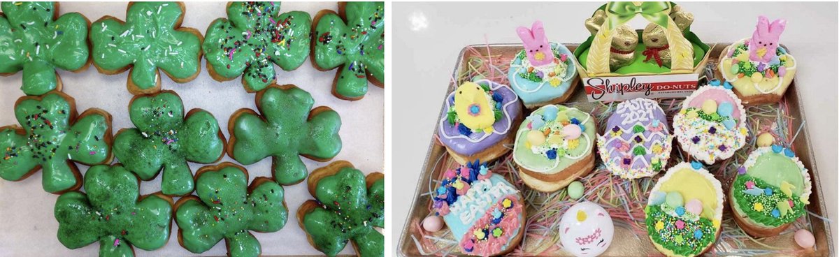 HOPPY go LUCKY! Whether you're feeling hoppy or lucky, we've got you covered. To get your hands on these you've got to be quicker than a Leprebunnychaun. Only a limited supply of these are available daily. Guarantee yours by ordering a day ahead at myshipleydonuts.com