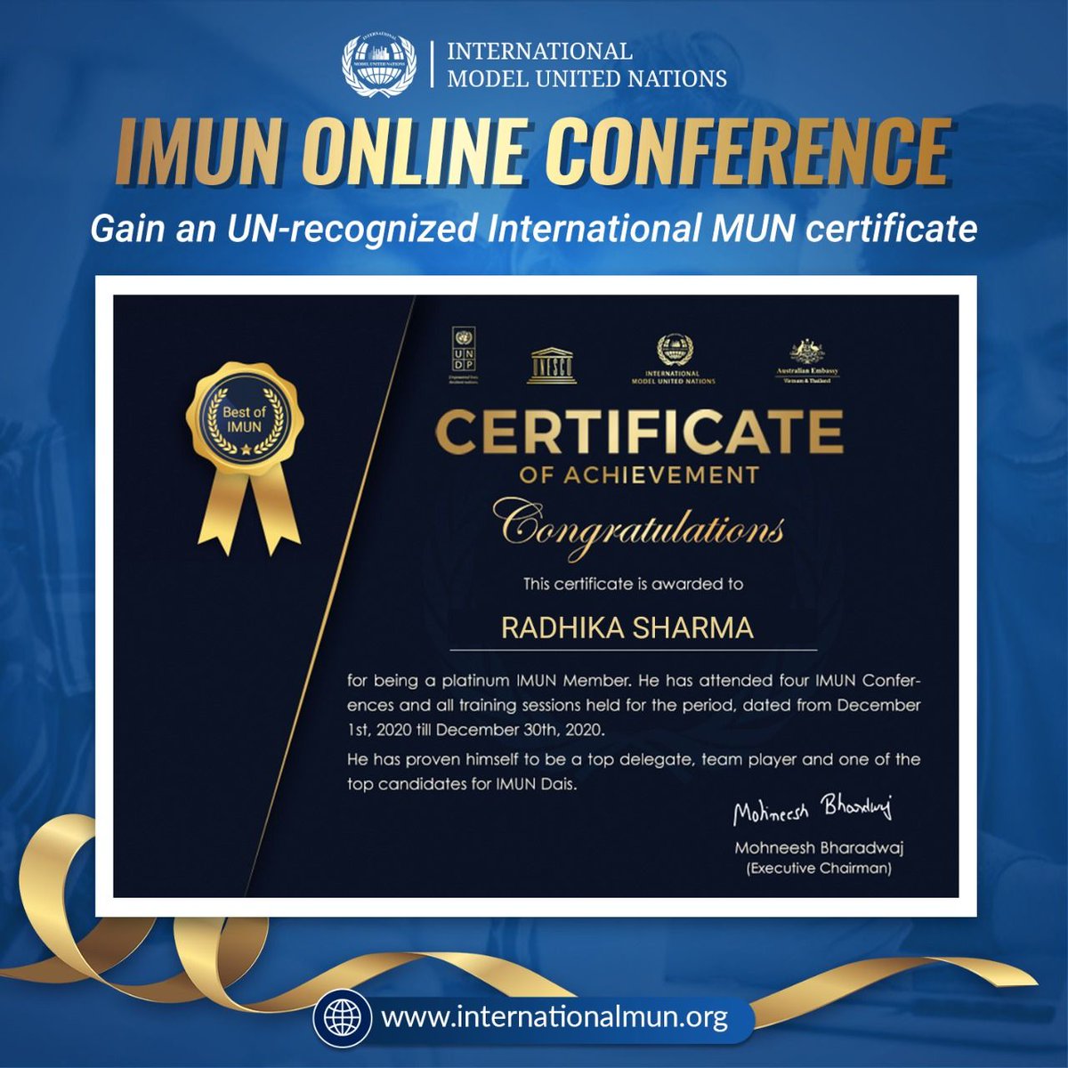 Kudostic's tweet image. Sign up for IMUN 47.0 for just $9 so we can discuss and debate more effective solutions to global problems 
🔴Limited seats. Hurry!🔴
. Click on link to register internationalmun.org/RegistrationFo…
.
.
.
#InternationalMUN #mun #imun #modelunitednations #imun2020 #youth #globalopportunity