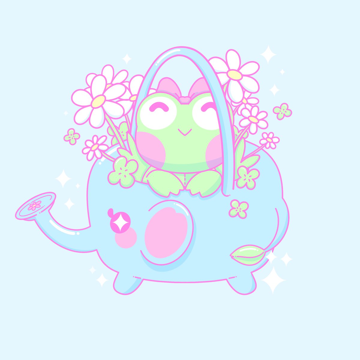 Where would you live if you were a tiny cute frog? 💖🍄
.
#frog #cottagecore #elephantwateringcan #froggy #daisy #flowerfrog #pastelaesthetic #kawaiiart #kawaiiaesthetic #kawaii #kawaiiartist #cute #cuteartwork #cutefrog #frogart