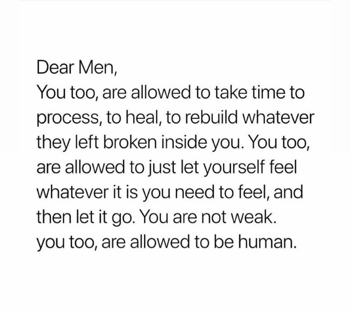 Dear men 
#mentalhealth #MentalHealthAwareness #MentalHealthMatters #MensHealth #mensmentalhealth