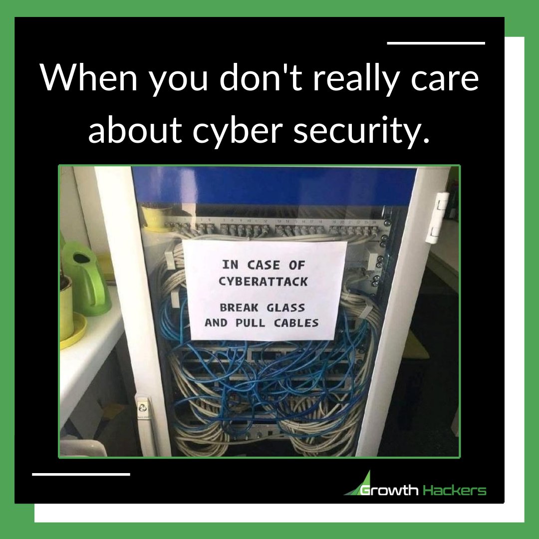 Jonathan Aufray Twitterissä: "When you don't really care about cyber  security. #InfoSecurity #InfoSec #Hacking #Malware #CyberSecurity #Hacker  #Hackers #CyberSec https://t.co/lBme5bnCvs" / Twitter