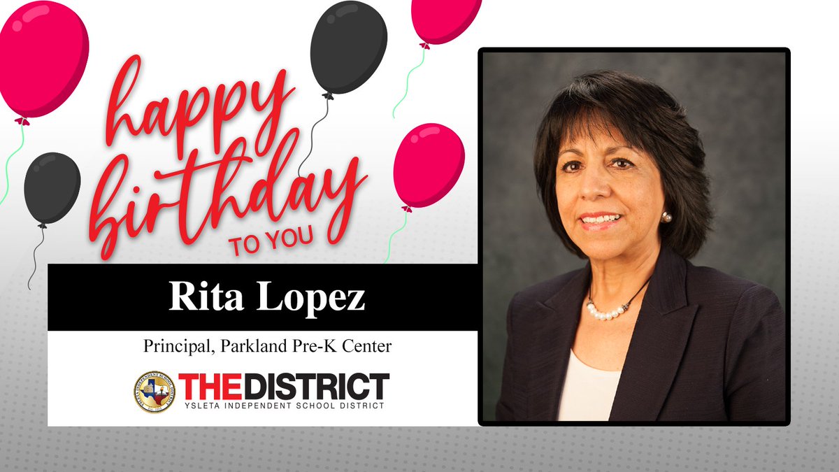 ¡Feliz Cumpleaños a Rita Lopez, directora de @ParklandPreK! #THEDISTRICT le desea un buen día! 🎂 #YISDenEspañol #EntregamosExcelencia