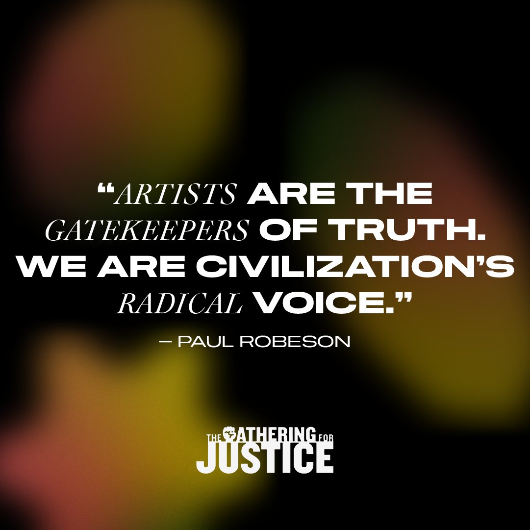 Gather4Justice's tweet photo. The #GatheringForHarry host committee created the Gatekeeper of Truth Award to illustrate that "Artists are the gatekeepers of truth. We are civilization's radical voice." These words of courage and power were spoken to a young Harry Belafonte by his mentor, actor Paul Robeson. https://t.co/otKxVErDwE