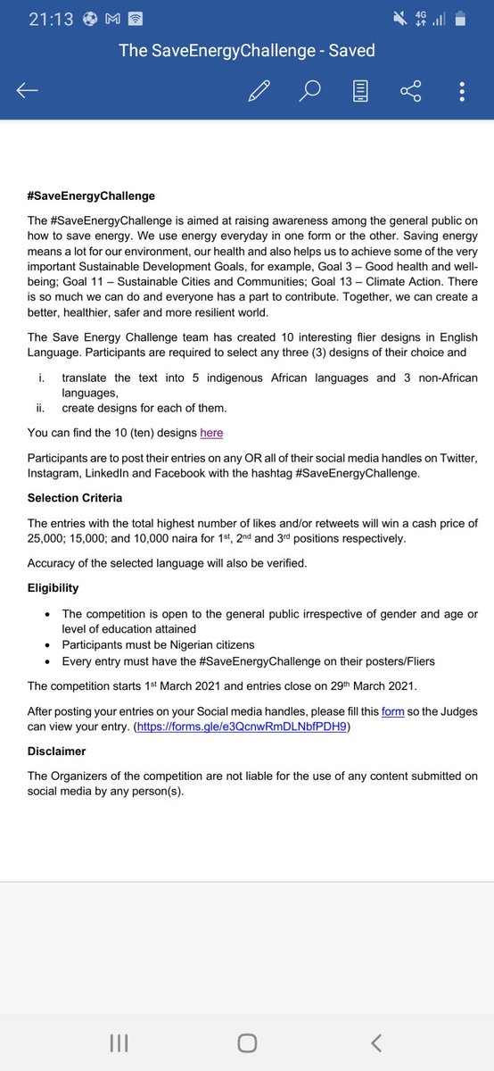 NaijaEnergyMan's tweet photo. #SaveEnergyChallenge
Find all relevant information about the challenge here
https://t.co/lh9hgnxpWU
Fill the form below after posting your entry on your social media handle
https://t.co/ZD6Cp9r74w
@MaupeO @asemota @Dolarpo @nesp_nigeria @Sohiare @EngrSMamman @modisalihijo https://t.co/sPODhHWPTy